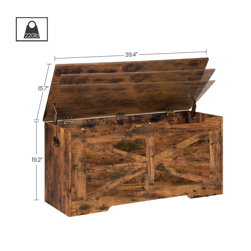 Keiler Storage Chest, Storage Trunk, Wooden Storage Bench -Lift-Top Storage Organizer with 2 Safety Hinges, Shoe Bench for Entryway, Bedroom, Living Room