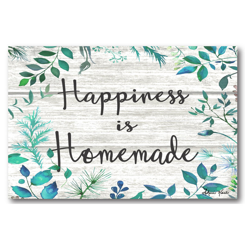 « joie is homemade », art textuel sur toile