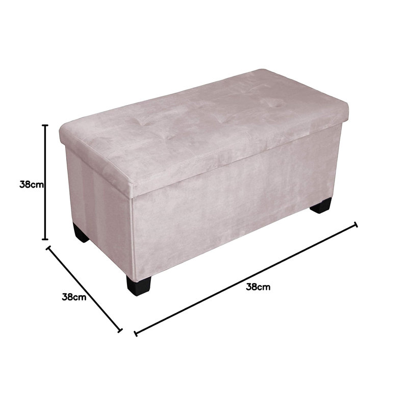 Agerton Flannel Storage Bench, Pink