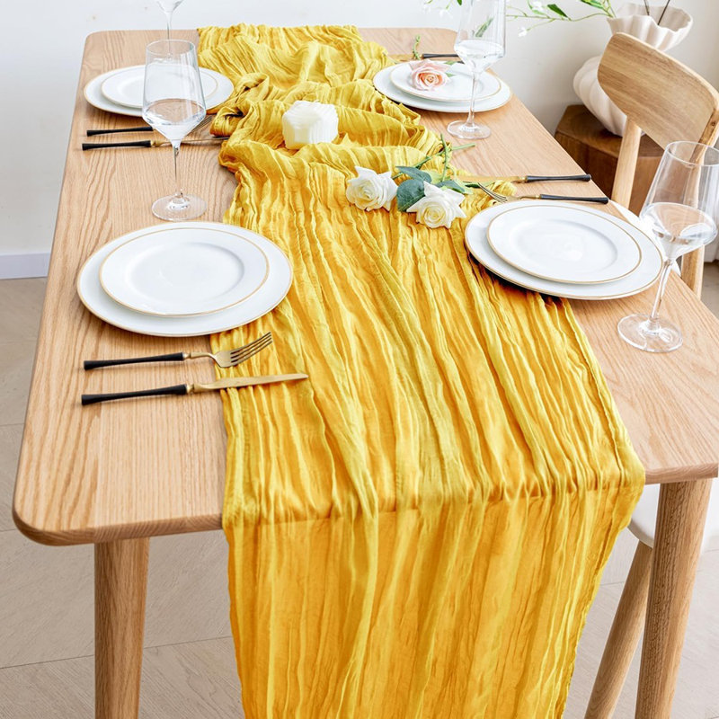 Green Cheesecloth Table Runner – Green – Rustic Sheer Gauze For Boho, Wedding, Bridal, And Spring Baby Shower Décor