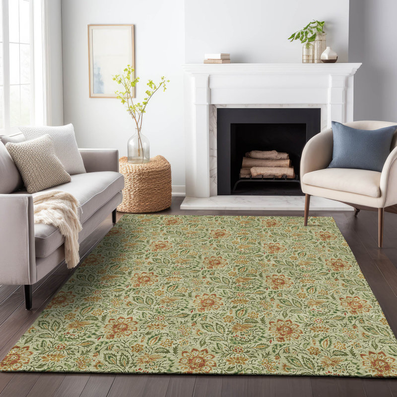 Premium Machine Washable Chandra Aloe Rug, Rectangle 3' x 5'