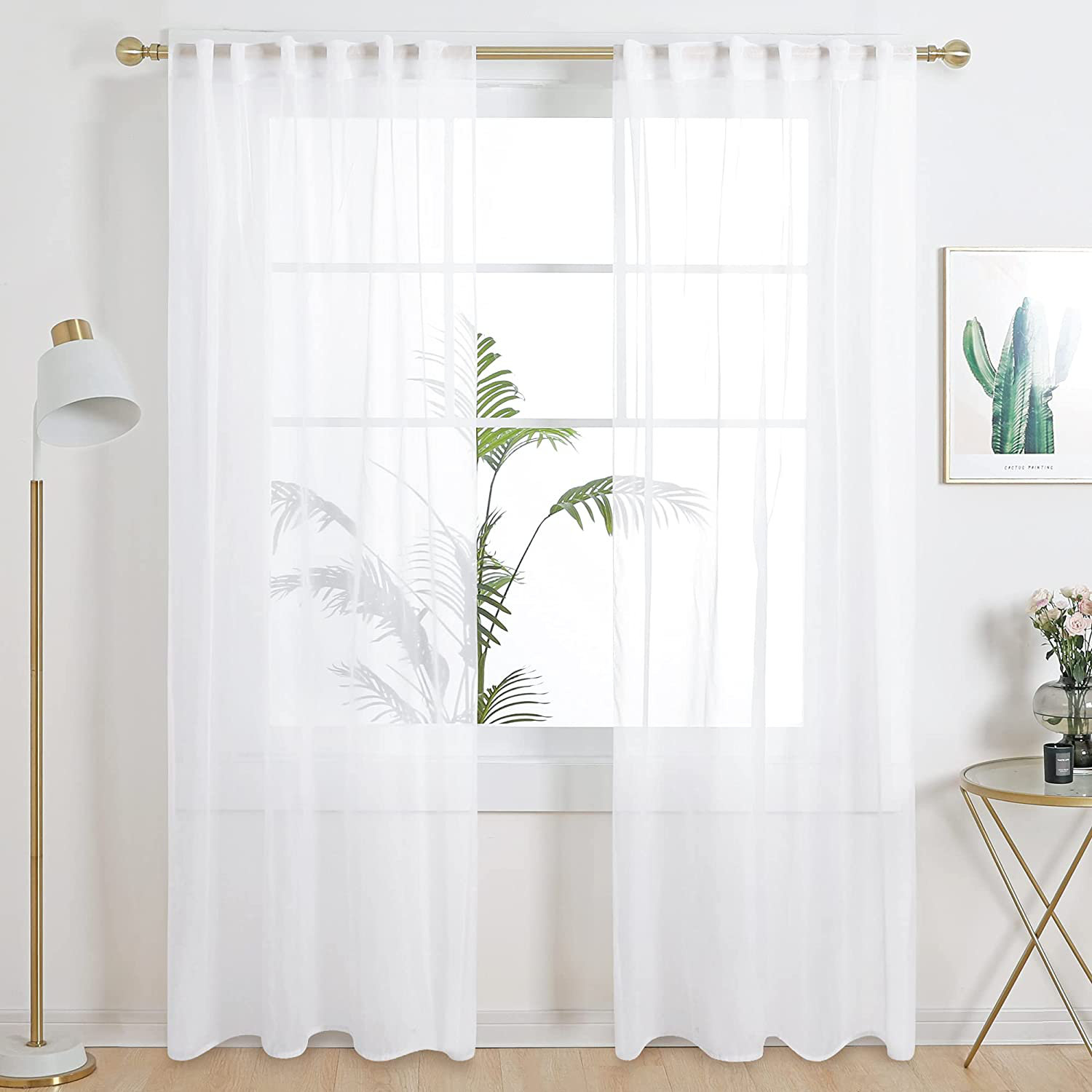 Deconovo Polyester Sheer Curtain Pair | Wayfair