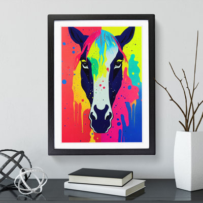 Horse Paint Drips No.2 Abstract - Single Picture Frame Painting