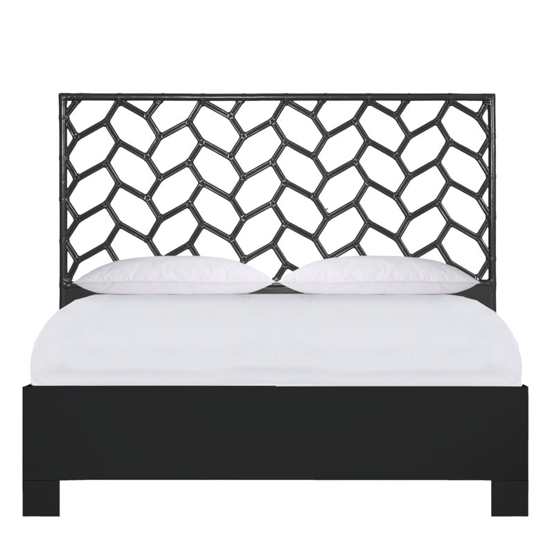 Silas King Platform Bed, Light Blue, King, Black