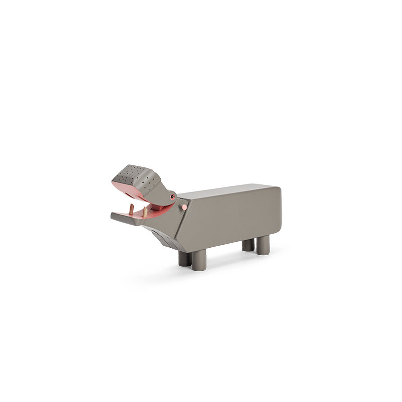 Hippo - H3.5" grey, 3.5" H x 8.5" W x 2.2" D