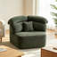 Fauteuil lounge modulaire une place en velours côtelé vert, canapé pentagonal moderne au design enveloppant avec coussins, fauteuil d'appoint confortable en mousse et ressorts pour salon ou chambre à coucher