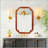 Solid Wood Frame Rounded Corner Decorative Mirror, Enhancing Elegance And Functionality In Any Room