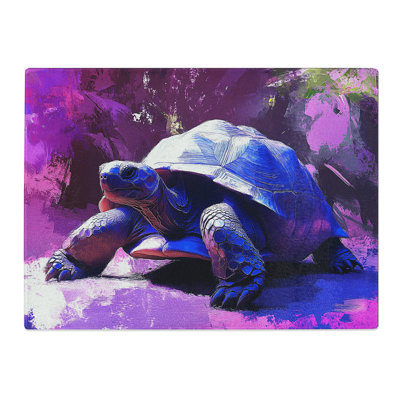 Tortoise Illustrated Glass Chopping Board
