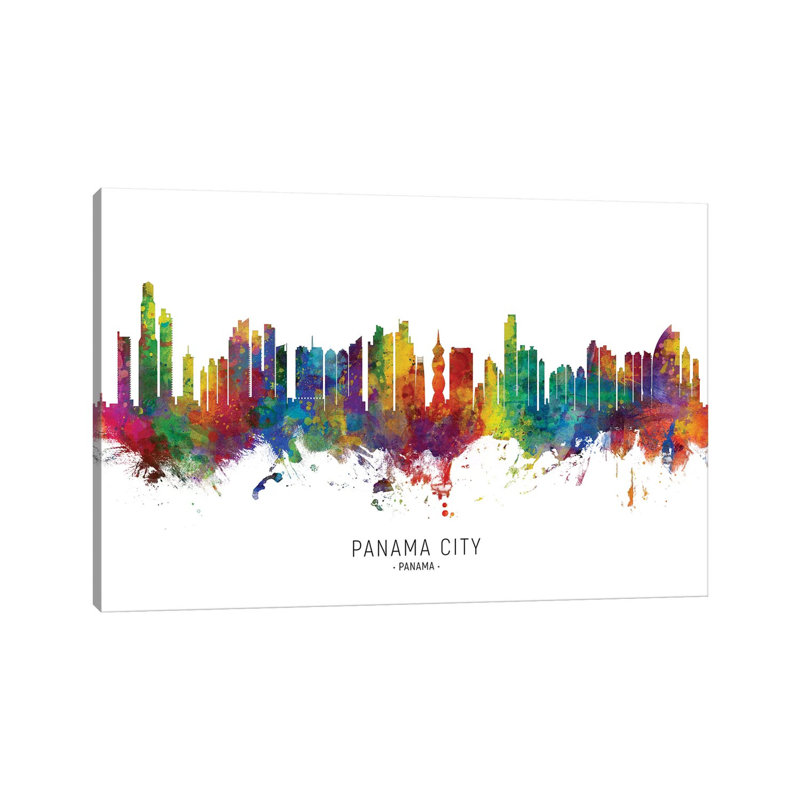 Panama City Skyline by Michael Tompsett - Wrapped Canvas Gallery-Wrapped Canvas Giclée, 66.04 cm H x 45.72 cm W