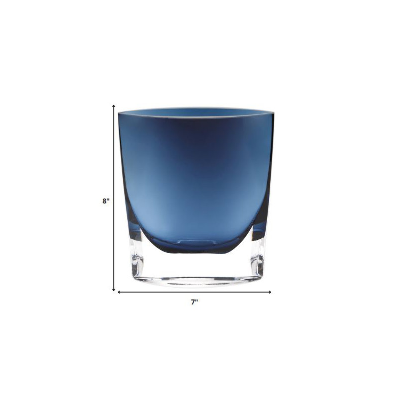 Menzel Glass Floor Vase, Dark Blue