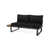 Coussin noir / cadre gris foncé