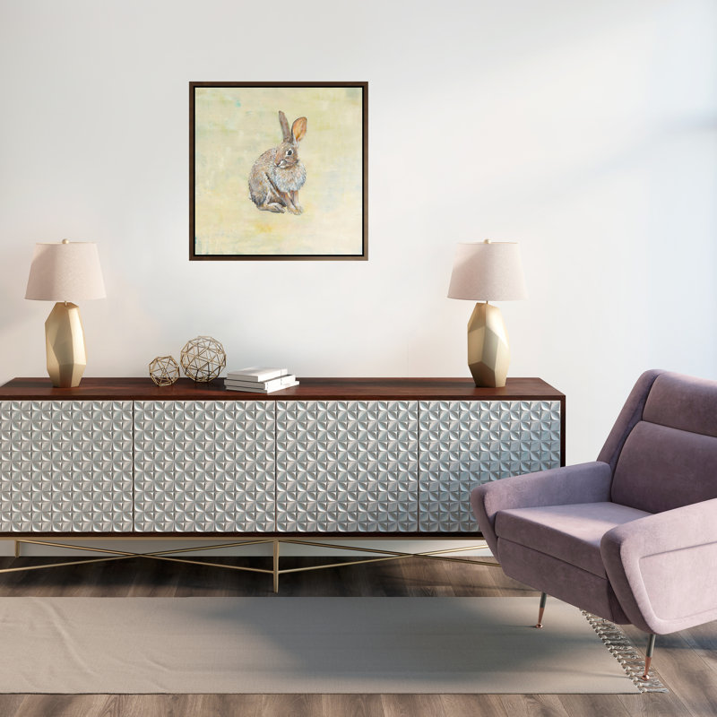 «Cottontail» par Jack Richtman, peinture encadrée, Encadrement brun