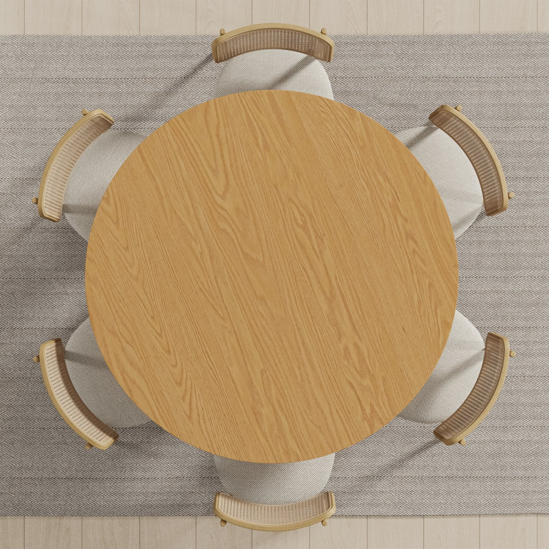 Table de salle à manger Enciso, Bois naturel, H 30 po x L 52 po x l 52 po