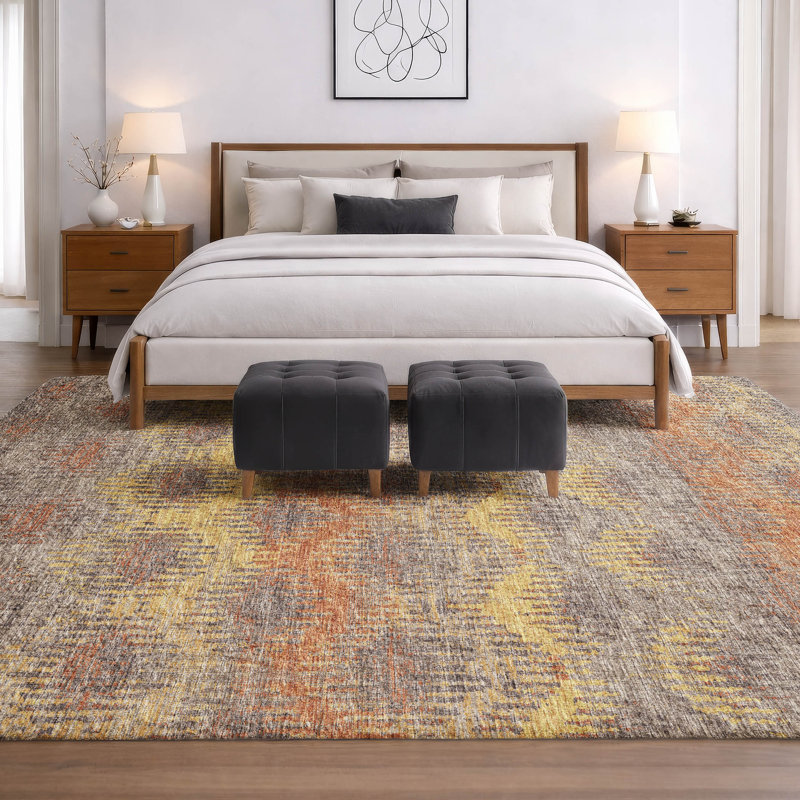 Premium Machine Washable Dream Shag ADS80 Abstract Chevron Rug, Canyon, 8' x 10'
