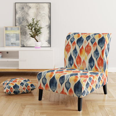 Fauteuil d'appoint moderne et bleu Ikat
