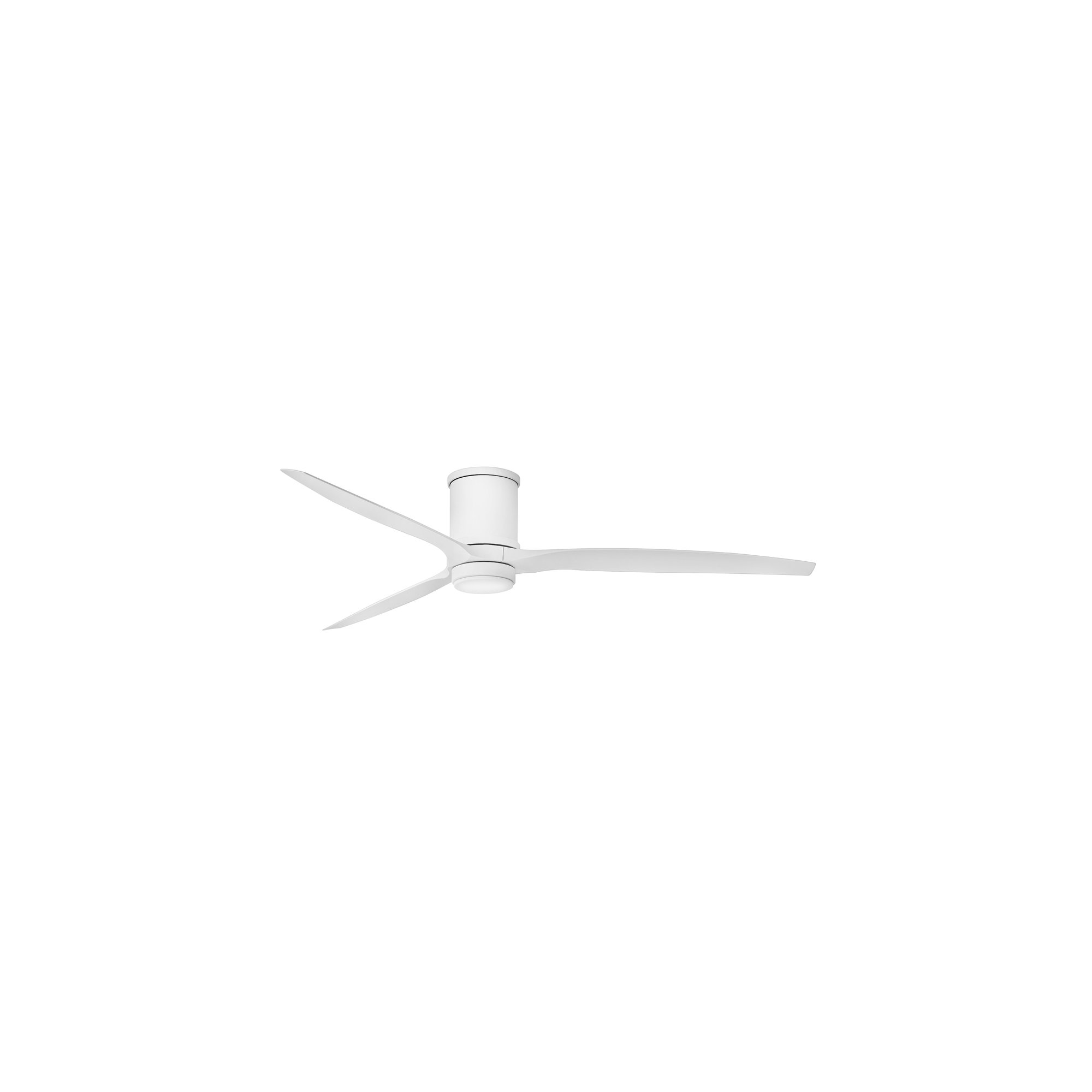 Hover 72-in Indoor/Outdoor Flush Mount Smart Ceiling Fan with Integrated LED + Remote, Matte White