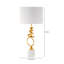 Babli 76.5cm Marble Table Lamp with Metal Base for Bedroom Furniture, Bedside Buffet Lamp with Linen Shade