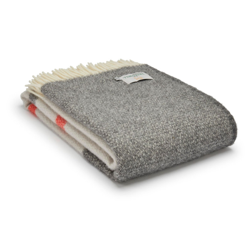 Lifestyle Brecon Throw Blanket with Fringe, Grey