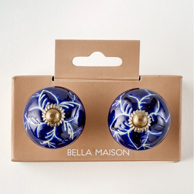 Senna Floral Ceramic Cabinet Knobs (Set Of 2)