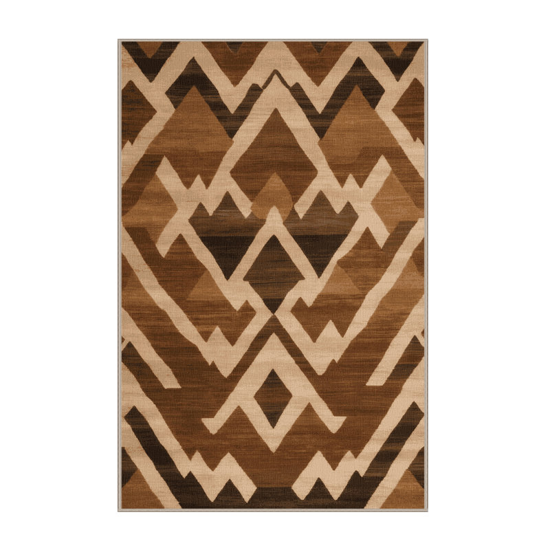 Tapis brun lavable à la machine, Rectangle 4pi x 6 pi