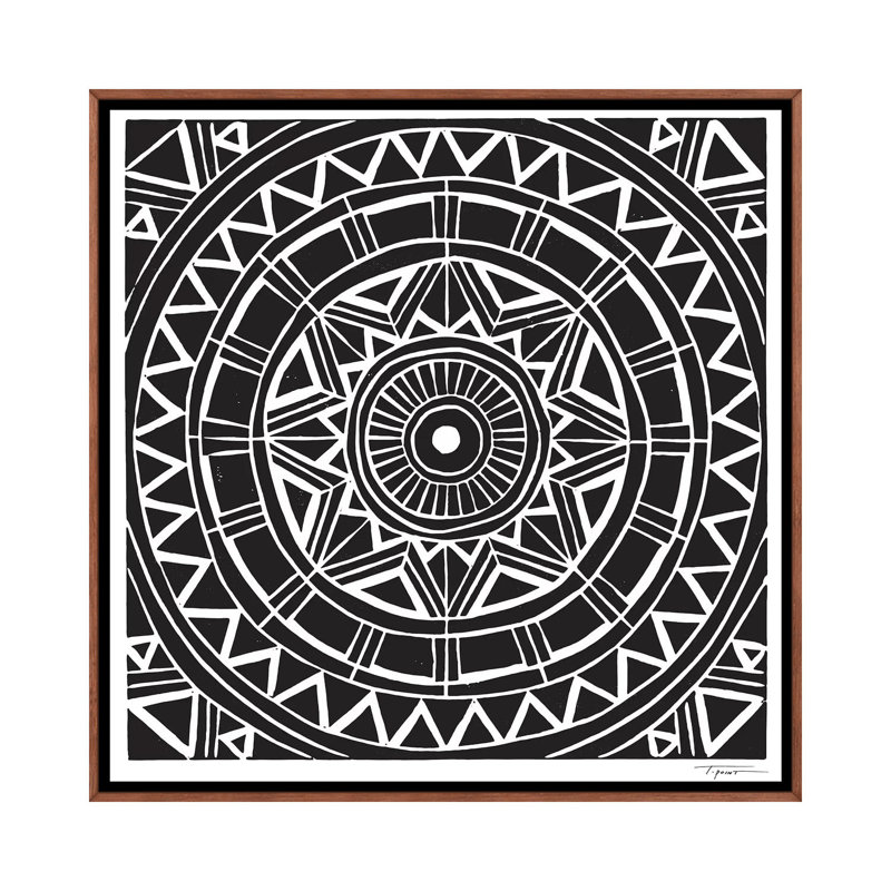 Radial Tribal Design - impression d'art graphique, Pas de tapis, H 26 po x l 26 po x P 1,5 po