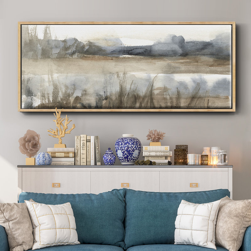 BlueGrey Marsh II- Framed Canvas