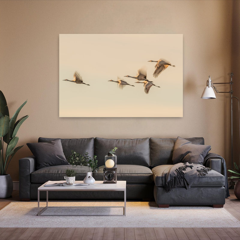 Contemporary Art Abstract Contemporary Bird Fly Nature Wildlife Wall Art 1 Piece Wrapped Canvas Wall Art
