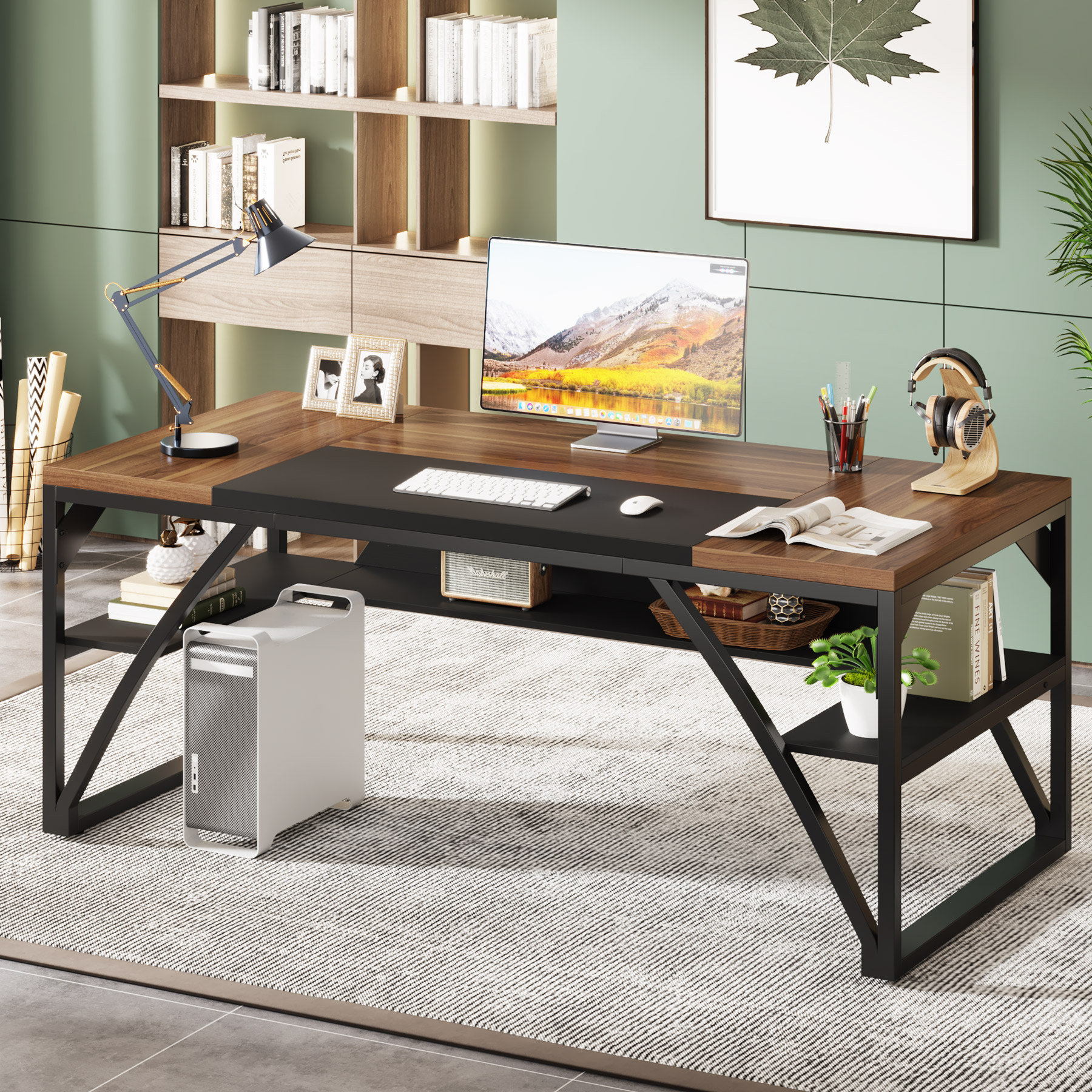 17 Stories Tamike 62.99'' W Rectangle Computer Desk | Wayfair