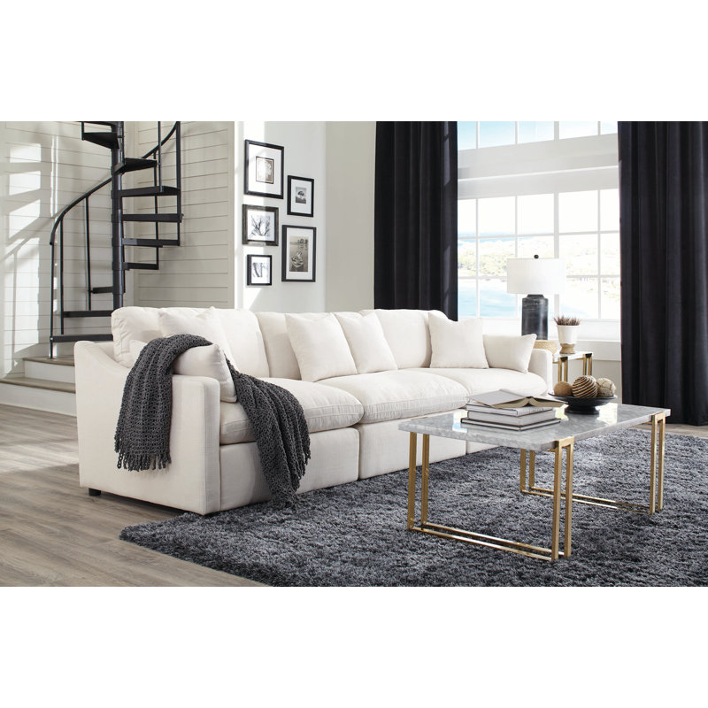 Canapé modulaire à accoudoirs carrés 122 po