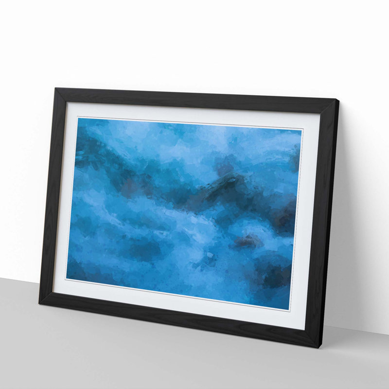 Flow of the Water in Abstract - Framed Print, Black, 50cm H x 76cm W x 2cm D