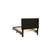 Modern Brown 1Pc Twin Size Bed Faux Leather Upholstered Bedframe Bedroom Furniture Adjustable Headboard-310097153