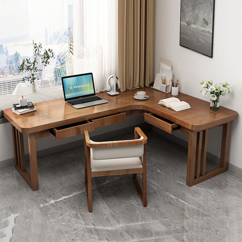 Bureau d'angle moderne et simple en L avec tiroirs, Oui, 29.53"H*62.99"W*55.12"D