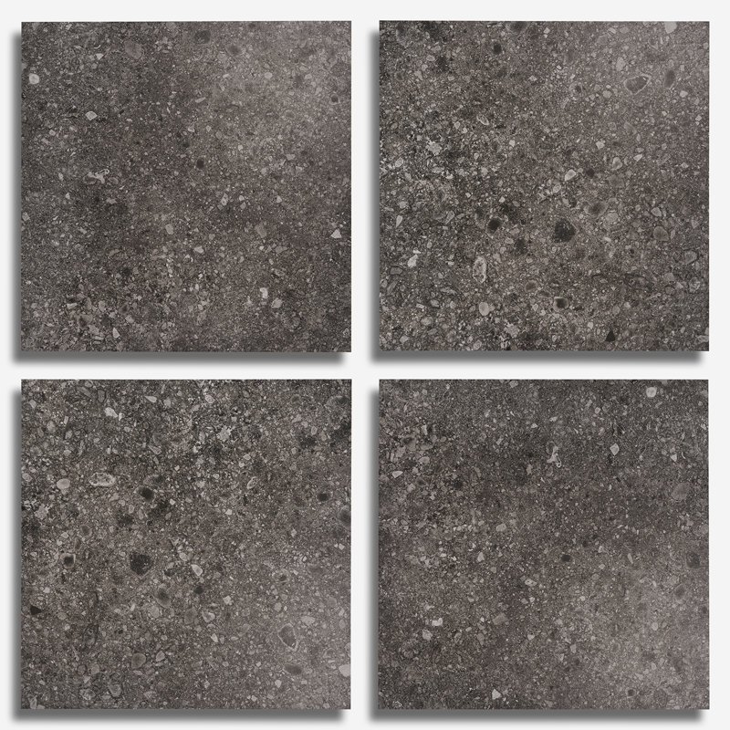 Rizo 48x48 Matte Terrazzo Look Porcelain Tile, Charcoal