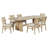 Beige Oak 7-Piece Rectangular Dining Set