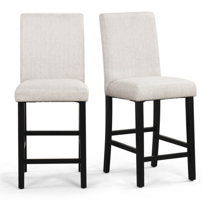 Cassello 25.8'' Upholstered Counter Stool with Solid Wood Frame