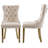 Traditional Velvet Wingback Tufted Solid Wood Upholstered Dining Chairs With Lion Head Pull Ring-358306963-365596485