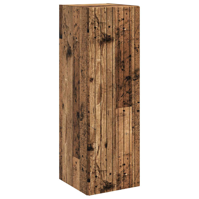 Engineered Wood Linen Cabinet, 100cm H x 33cm W x 34.5cm D, Old Wood