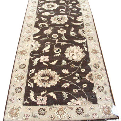 Agra Wool Oriental Area Rug in Brown
