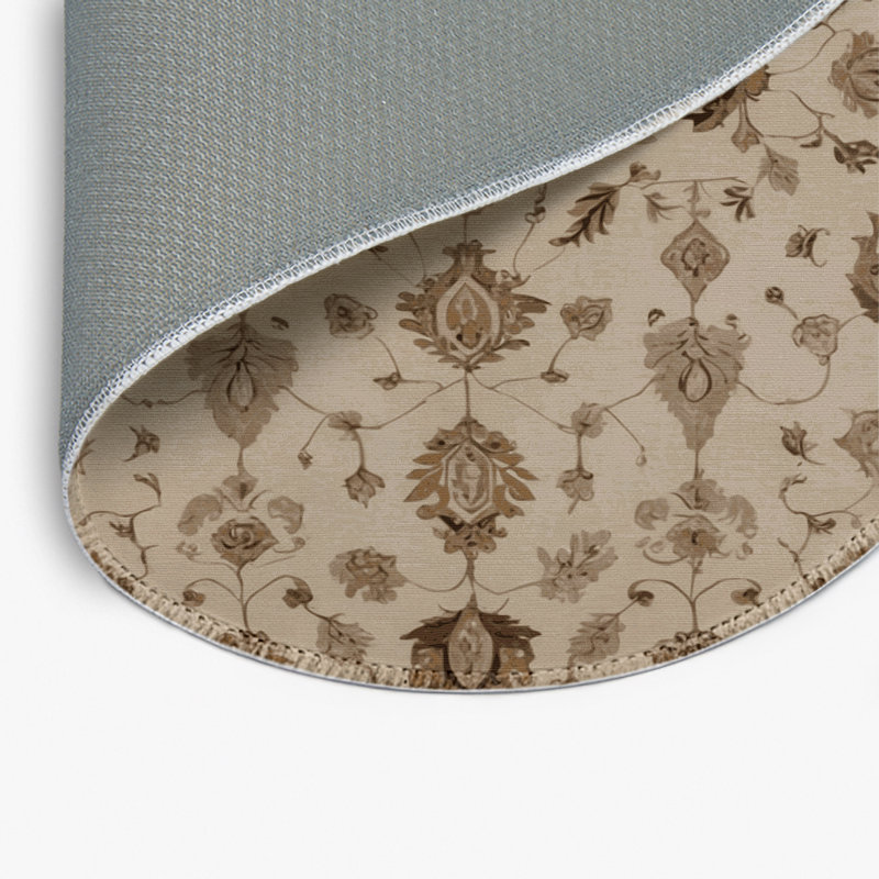 Tapis gris d'intérieur et d'extérieur Tabriz, Rond 5 pi
