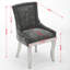 Ensemble de 2 chaises de salle à manger en chenille noire - style moderne avec pieds courbés plaqués or et garniture de rivets, sièges d'appoint rembourrés pour la salle à manger / salon (structure d'une seule pièce)