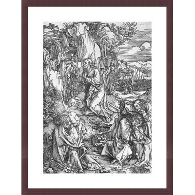 Jésus-Christ sur le mont des Oliviers (gravure sur bois) (photo en noir et blanc) par Albrecht Dürer