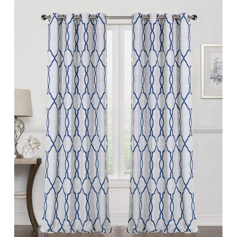 France Room Darkening Curtain Pair, Blue, 50" W x 95" L
