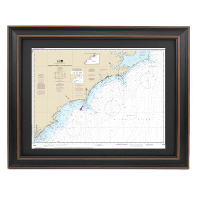 Cape Hatteras To Charleston | Nautical Chart | Framed Print