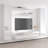 Volpe 100" Modern Floating Wall Mounted Entertainment Center with 16-Color LED Lighting, High Gloss Finish-828205758