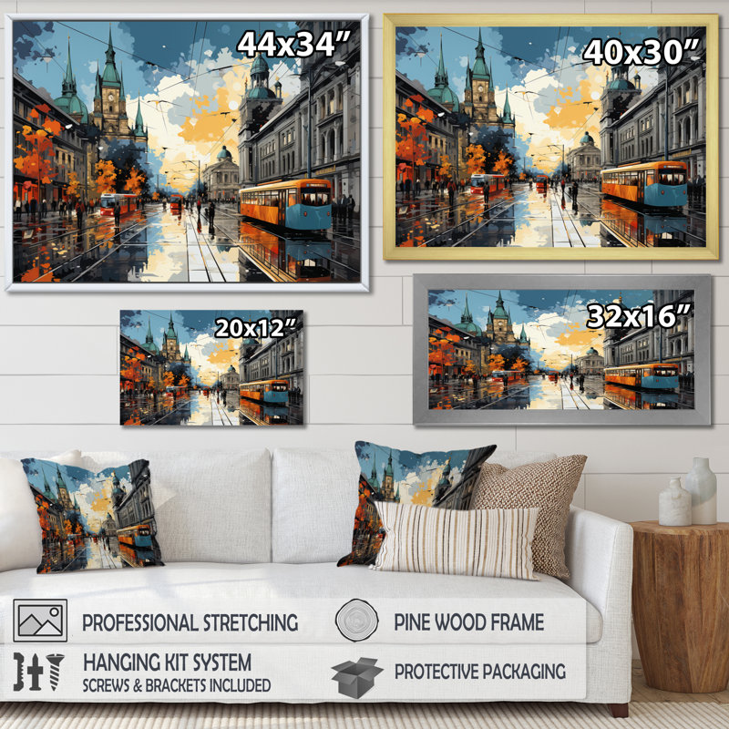 City City Popart II sur toile, Cadre photo noir, H 30 po x l 40 po x P 1,5 po