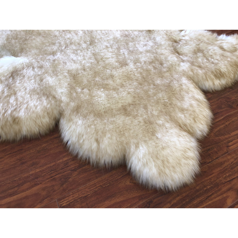 Tapis de zone blanche luxueux Waconia, Nouveauté 5 pi x 7 pi