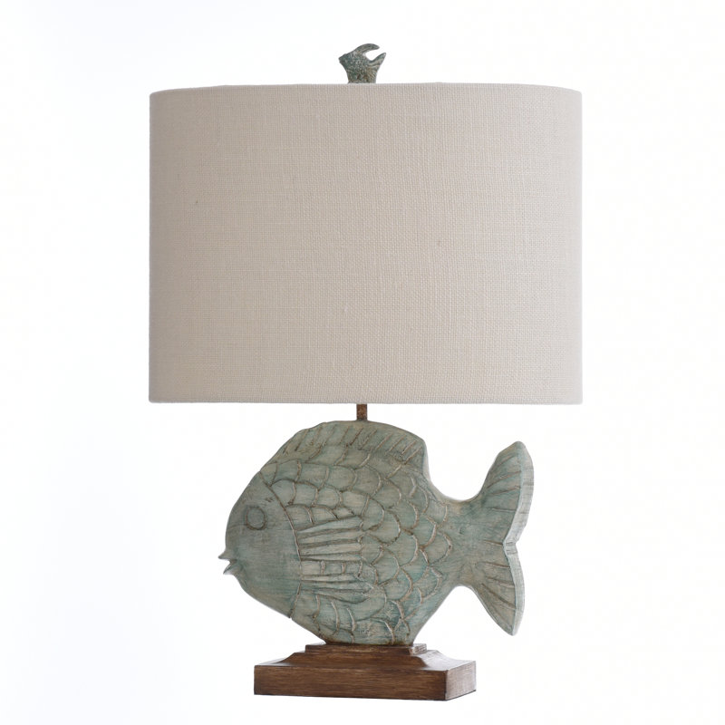 Lampe de table bleu océan / brun 27 po Alvardo