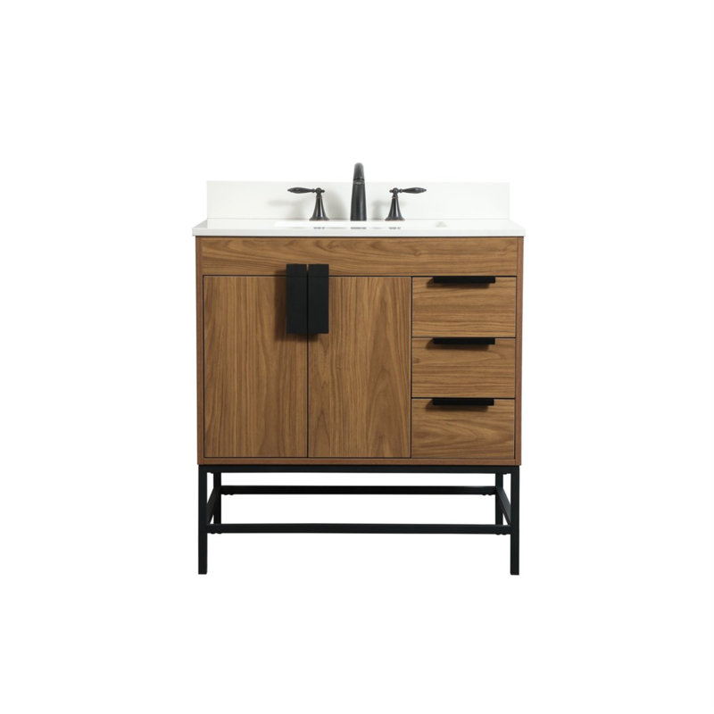 Ensemble de meuble-lavabo simple 32 po Eugene, Noyer brun
