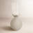 Modern Glass & Textured Ecomix Vase with Sculptural Round Base - 13" H, Clear & Beige