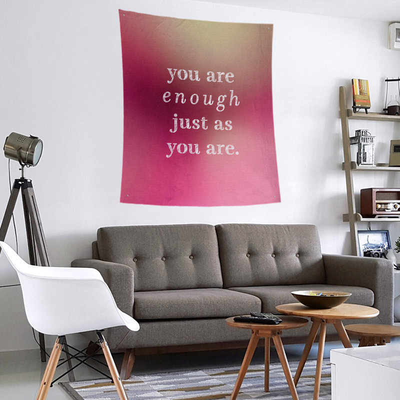 En polyester, vous êtes assez tapisserie quot, H 104 po x l 88 po, Lueur rose
